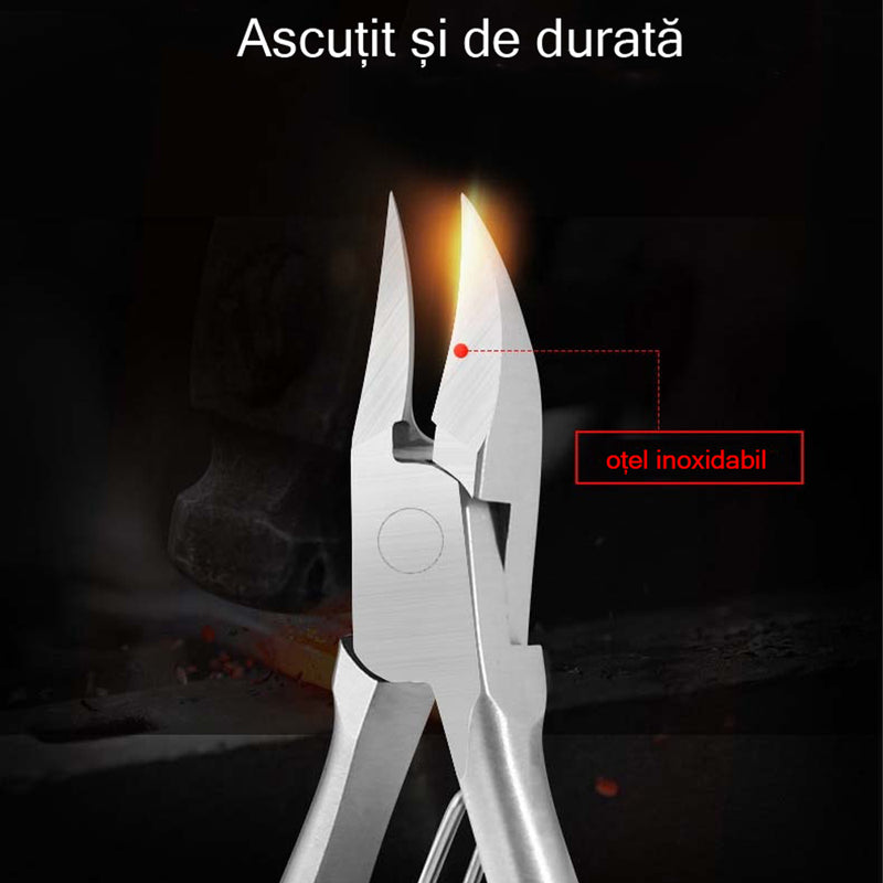 Set Cleste Unghii Medicinal, Otel Inoxidabil, Lame Perfect Ascutite de Calitate, Taiere Precisa