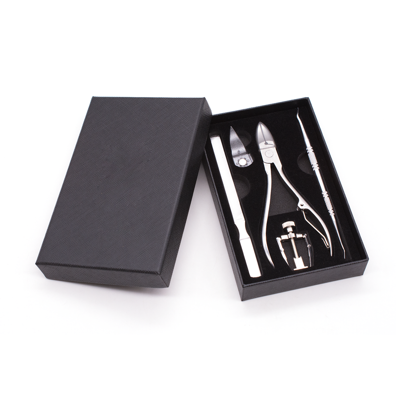 Set cleste unghii incarnate, 5 accesorii, sterilizare pupinel, otel, s13