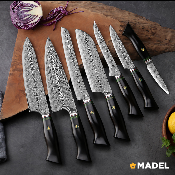 Set 7 Cutite Damascus Ebony, M25