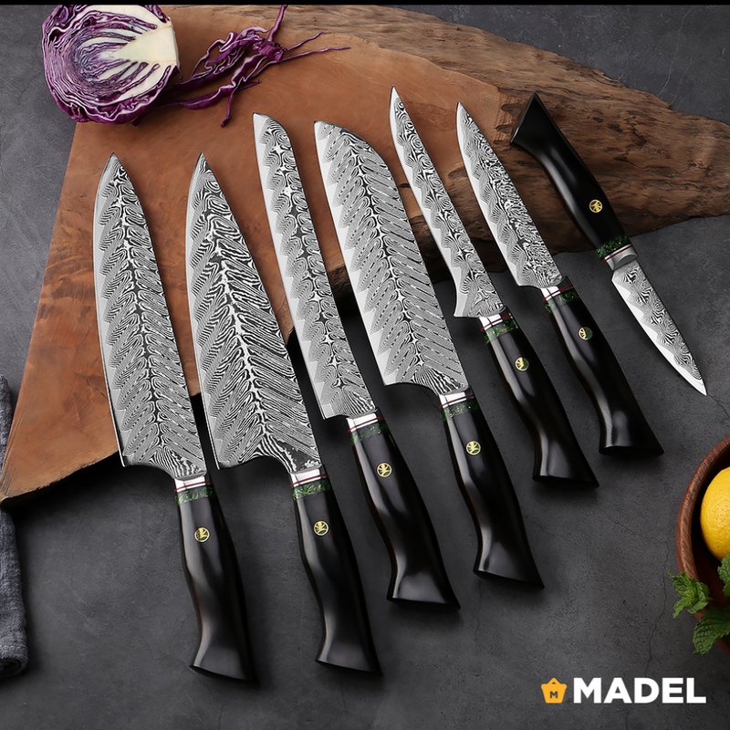 Set 7 Cutite Damascus Ebony, M25