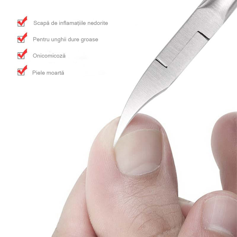 Set Cleste Unghii Medicinal, Otel Inoxidabil, Lame Perfect Ascutite de Calitate, Taiere Precisa