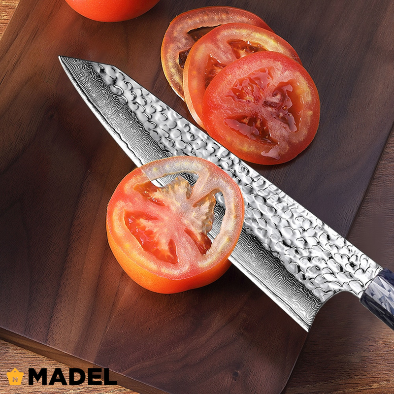 Cutit Damascus kiritsuke, otel de damasc, ustensila de bucatarie, M3