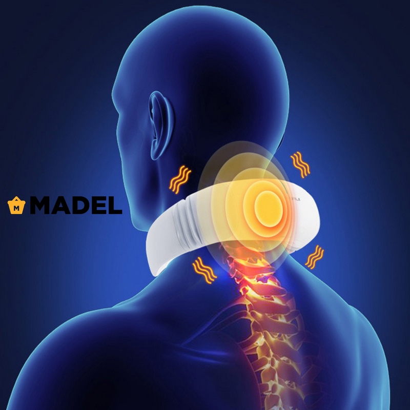 Aparat pentru masaj cervical pentru dureri de gat, cap, umeri și coloana cu impulsuri electromagnetice
