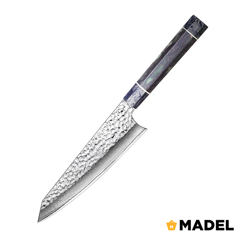 Cutit Damascus kiritsuke, otel de damasc, ustensila de bucatarie, M3