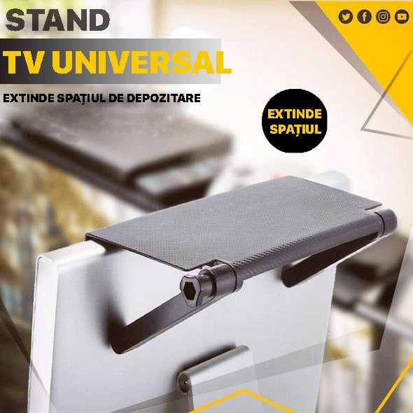 Stand TV Universal, Reglabil, ABS, Spatiu Suplimentar