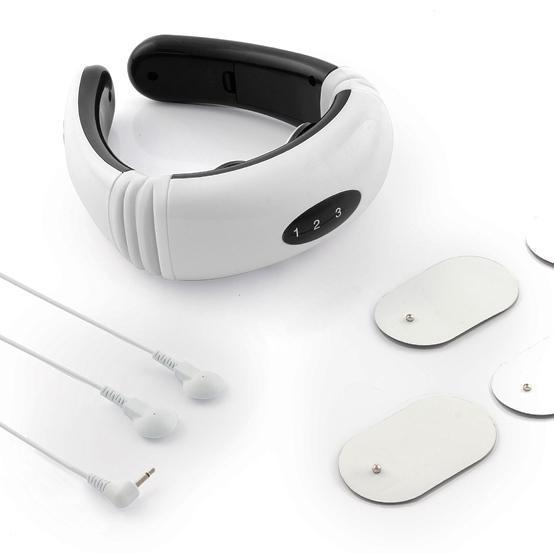 Aparat pentru masaj cervical pentru dureri de gat, cap, umeri și coloana cu impulsuri electromagnetice